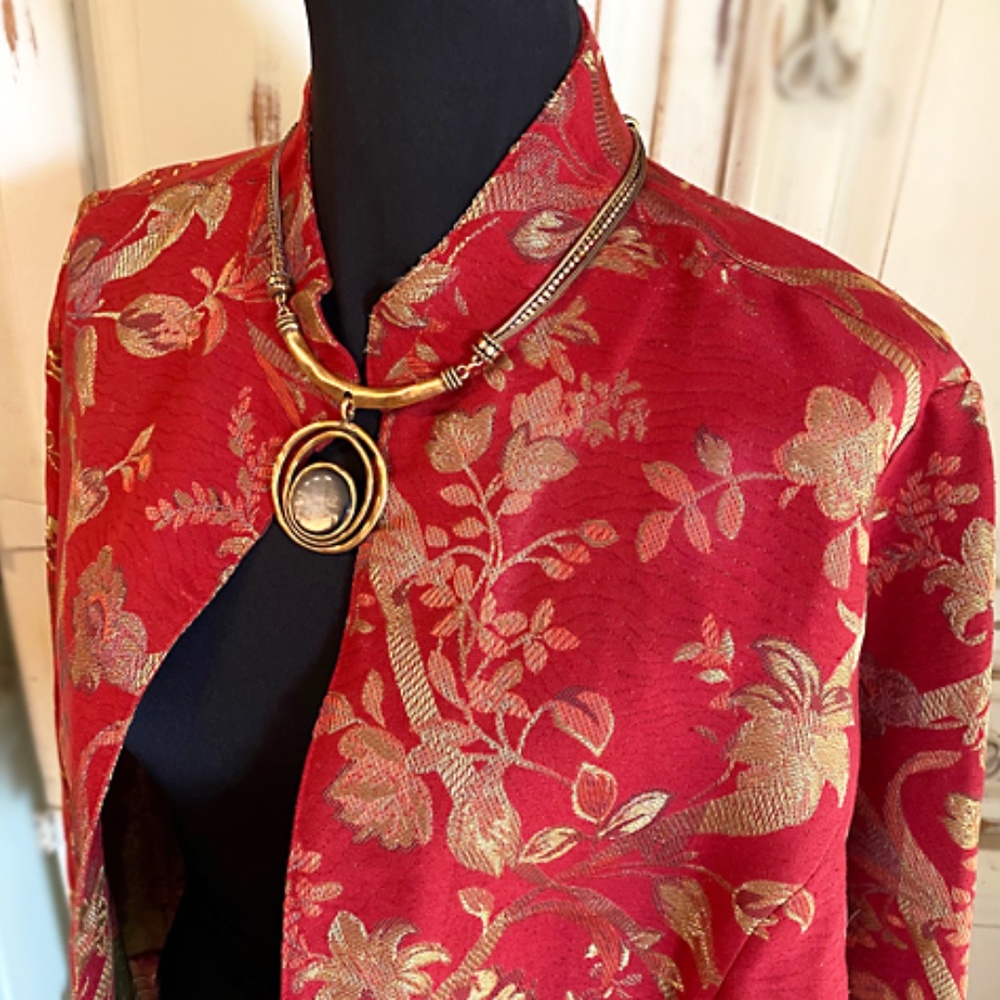 CHICO'S Red Silk Jacket